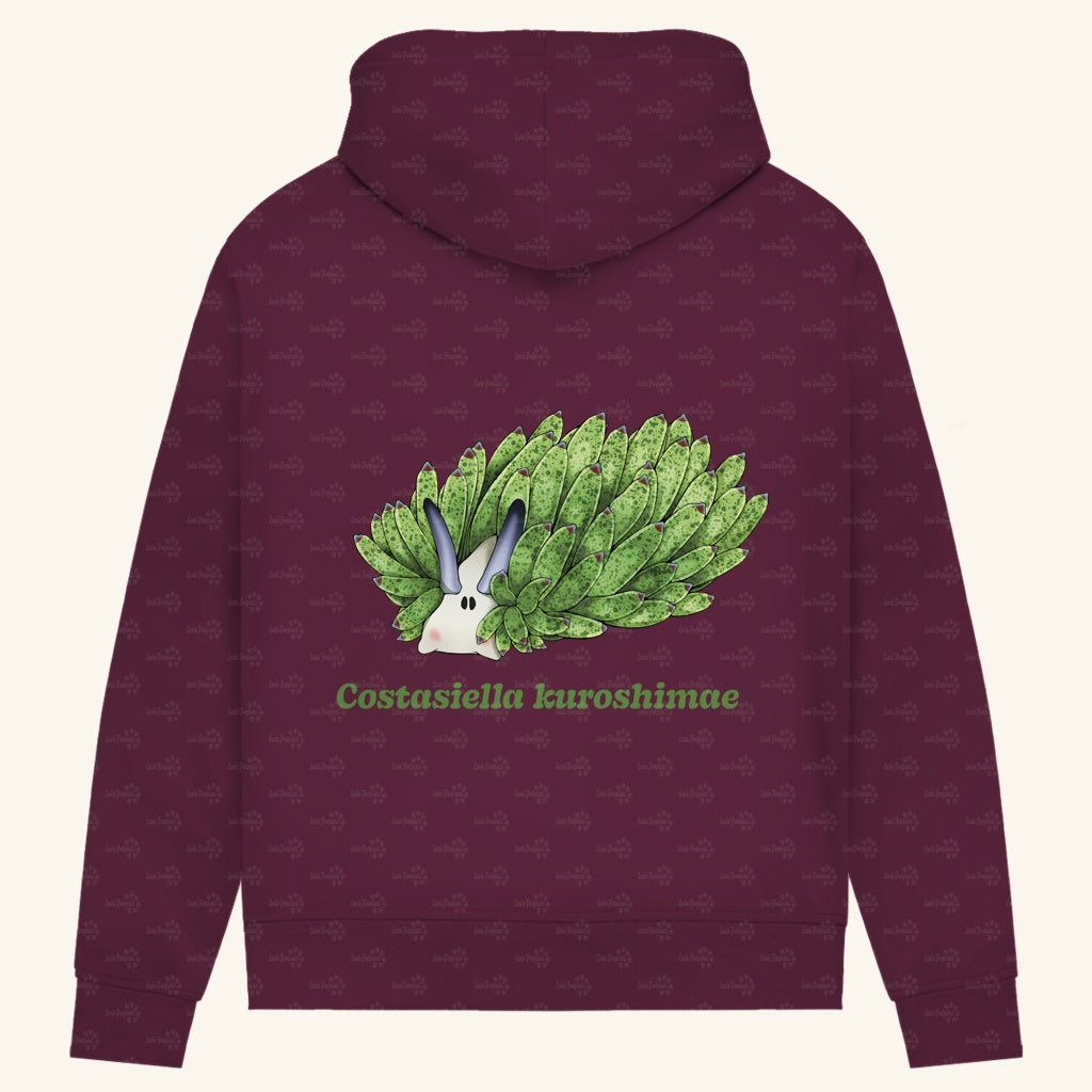 Damen Bio Hoodie mit Seitentaschen | Blattschaf Leafsheep Costasiella kuroshimae