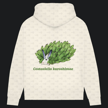 Damen Bio Hoodie mit Seitentaschen | Blattschaf Leafsheep Costasiella kuroshimae