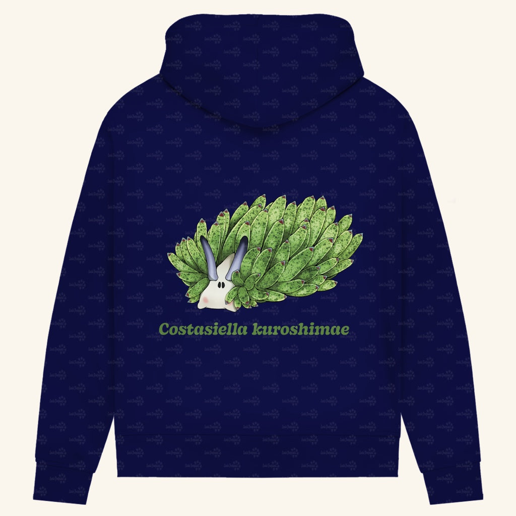 Damen Bio Hoodie mit Seitentaschen | Blattschaf Leafsheep Costasiella kuroshimae