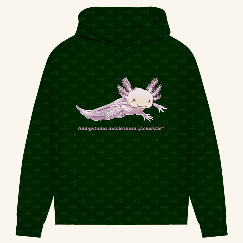Damen Bio Hoodie mit Seitentaschen | Axolotl Ambystoma mexicanum Leucistic