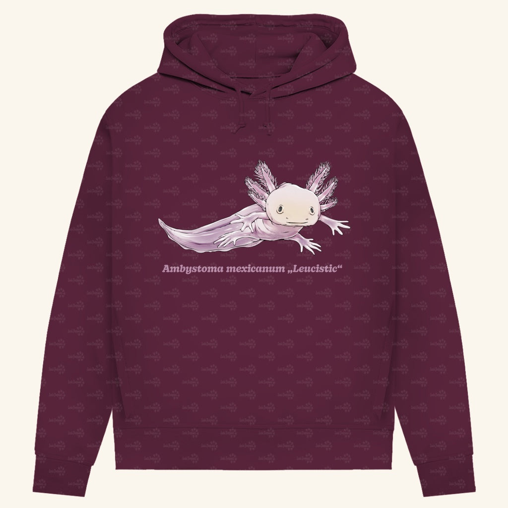 Damen Bio Hoodie mit Seitentaschen | Axolotl Ambystoma mexicanum Leucistic
