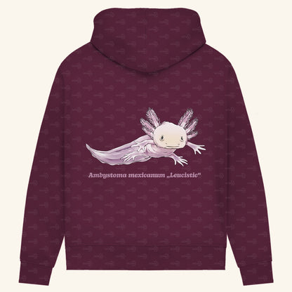 Damen Bio Hoodie mit Seitentaschen | Axolotl Ambystoma mexicanum Leucistic