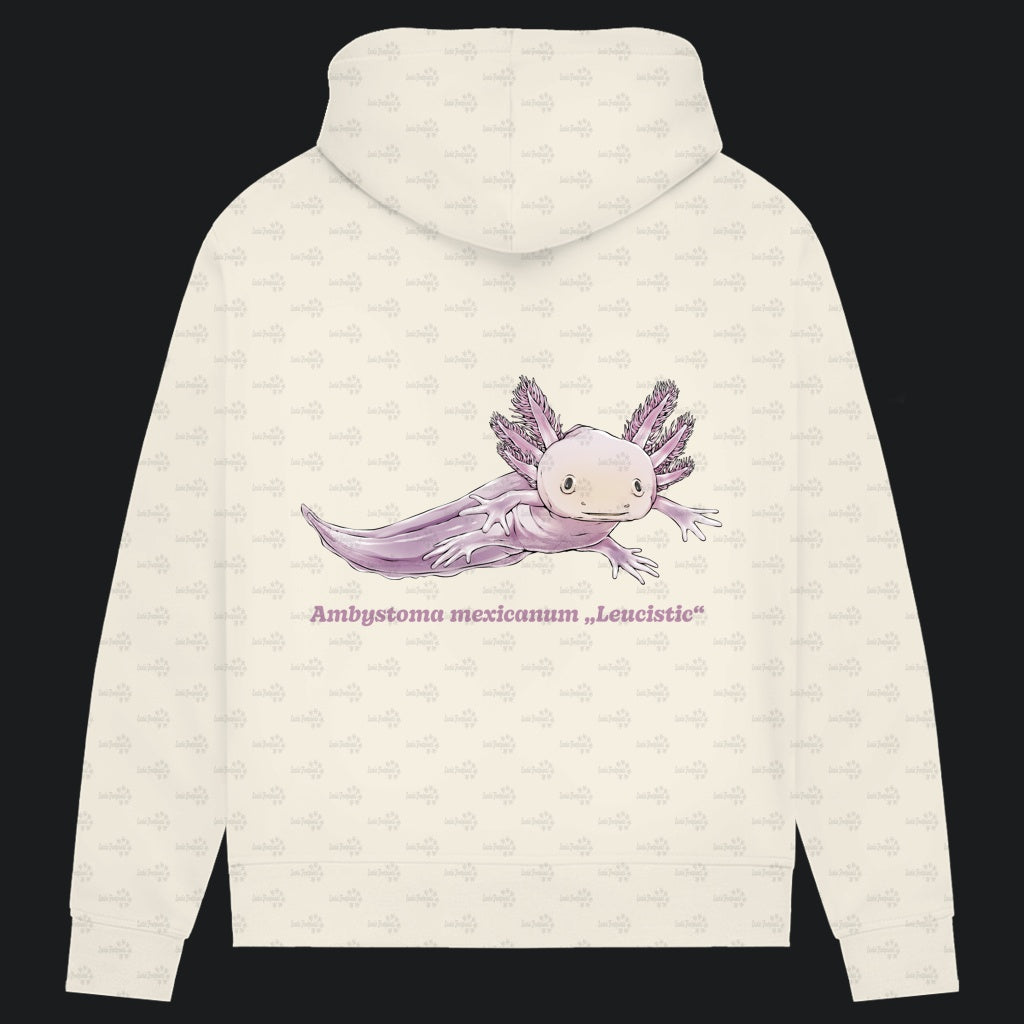 Damen Bio Hoodie mit Seitentaschen | Axolotl Ambystoma mexicanum Leucistic