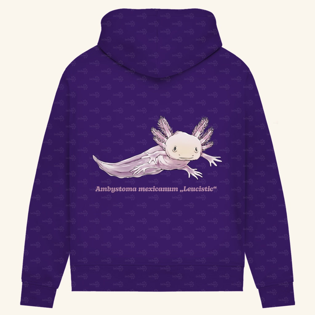 Damen Bio Hoodie mit Seitentaschen | Axolotl Ambystoma mexicanum Leucistic