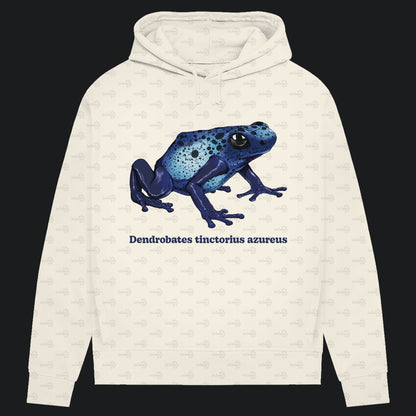 Damen Bio Hoodie mit Seitentaschen | Azurblauer Baumsteiger Dendrobates tinctorius azureus