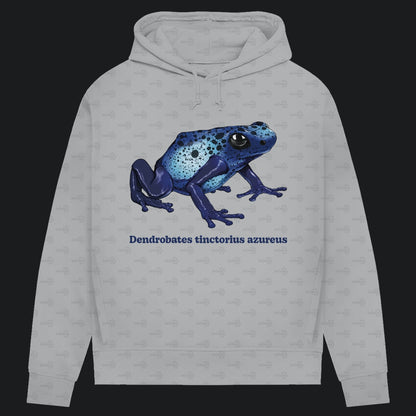 Damen Bio Hoodie mit Seitentaschen | Azurblauer Baumsteiger Dendrobates tinctorius azureus