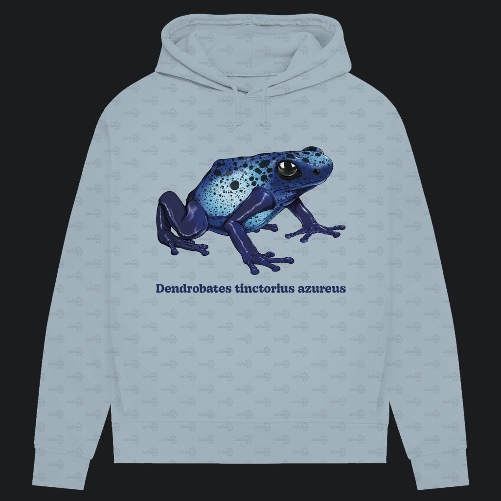Damen Bio Hoodie mit Seitentaschen | Azurblauer Baumsteiger Dendrobates tinctorius azureus