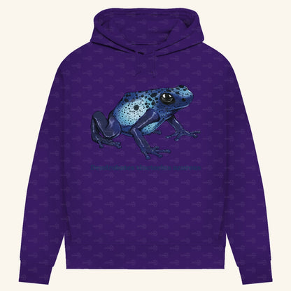 Damen Bio Hoodie mit Seitentaschen | Azurblauer Baumsteiger Dendrobates tinctorius azureus