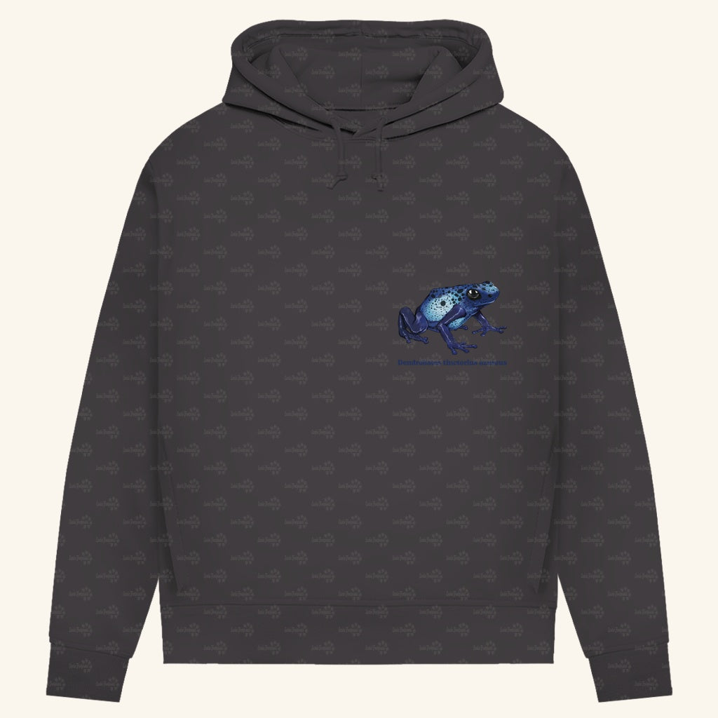 Damen Bio Hoodie mit Seitentaschen | Azurblauer Baumsteiger Dendrobates tinctorius azureus