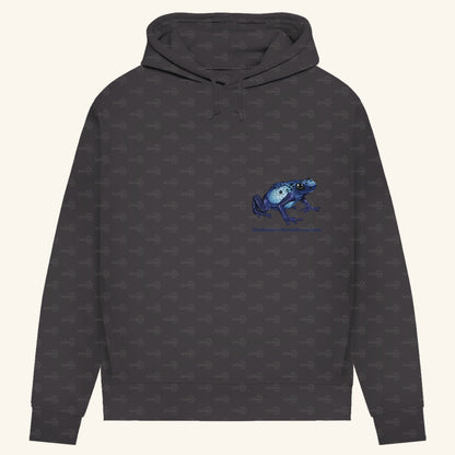 Damen Bio Hoodie mit Seitentaschen | Azurblauer Baumsteiger Dendrobates tinctorius azureus