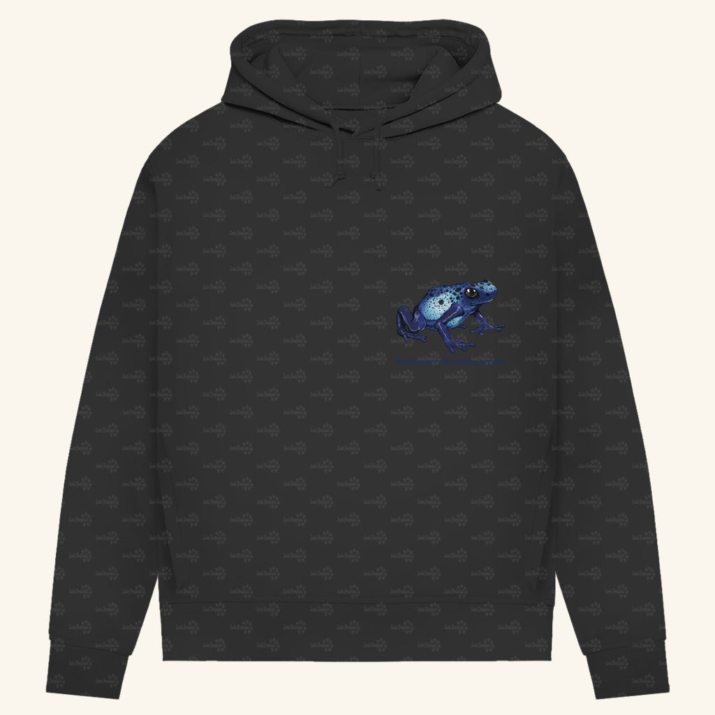 Damen Bio Hoodie mit Seitentaschen | Azurblauer Baumsteiger Dendrobates tinctorius azureus