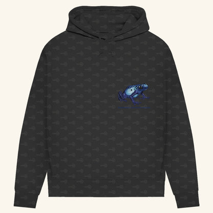 Damen Bio Hoodie mit Seitentaschen | Azurblauer Baumsteiger Dendrobates tinctorius azureus