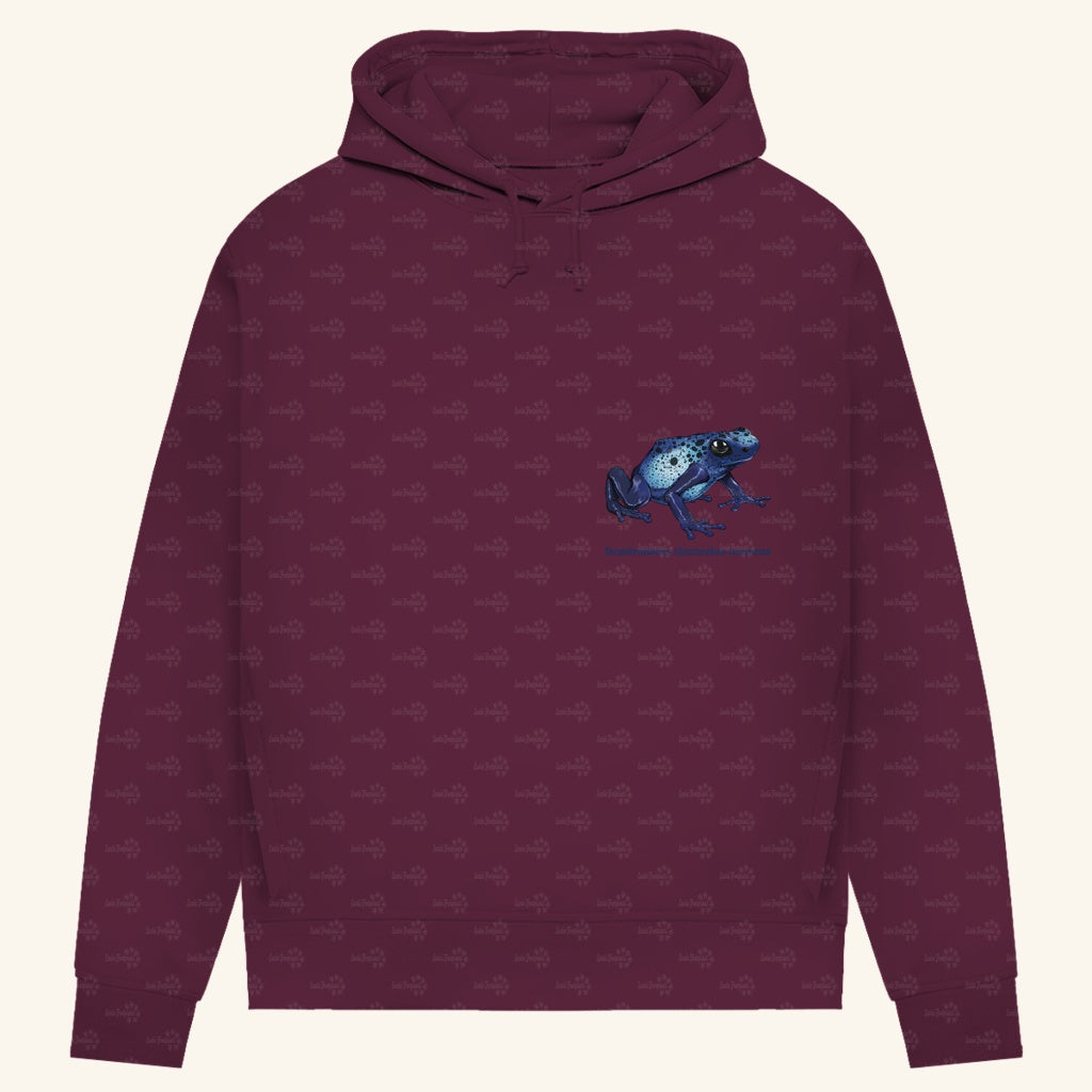 Damen Bio Hoodie mit Seitentaschen | Azurblauer Baumsteiger Dendrobates tinctorius azureus