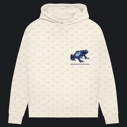 Damen Bio Hoodie mit Seitentaschen | Azurblauer Baumsteiger Dendrobates tinctorius azureus