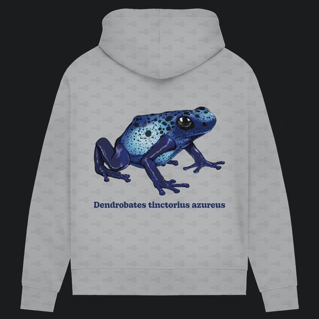 Damen Bio Hoodie mit Seitentaschen | Azurblauer Baumsteiger Dendrobates tinctorius azureus