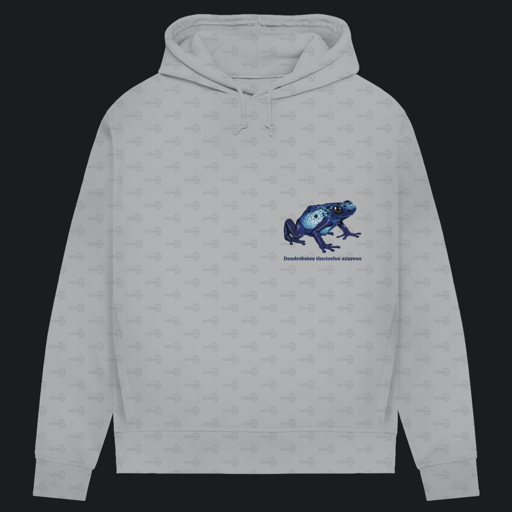 Damen Bio Hoodie mit Seitentaschen | Azurblauer Baumsteiger Dendrobates tinctorius azureus