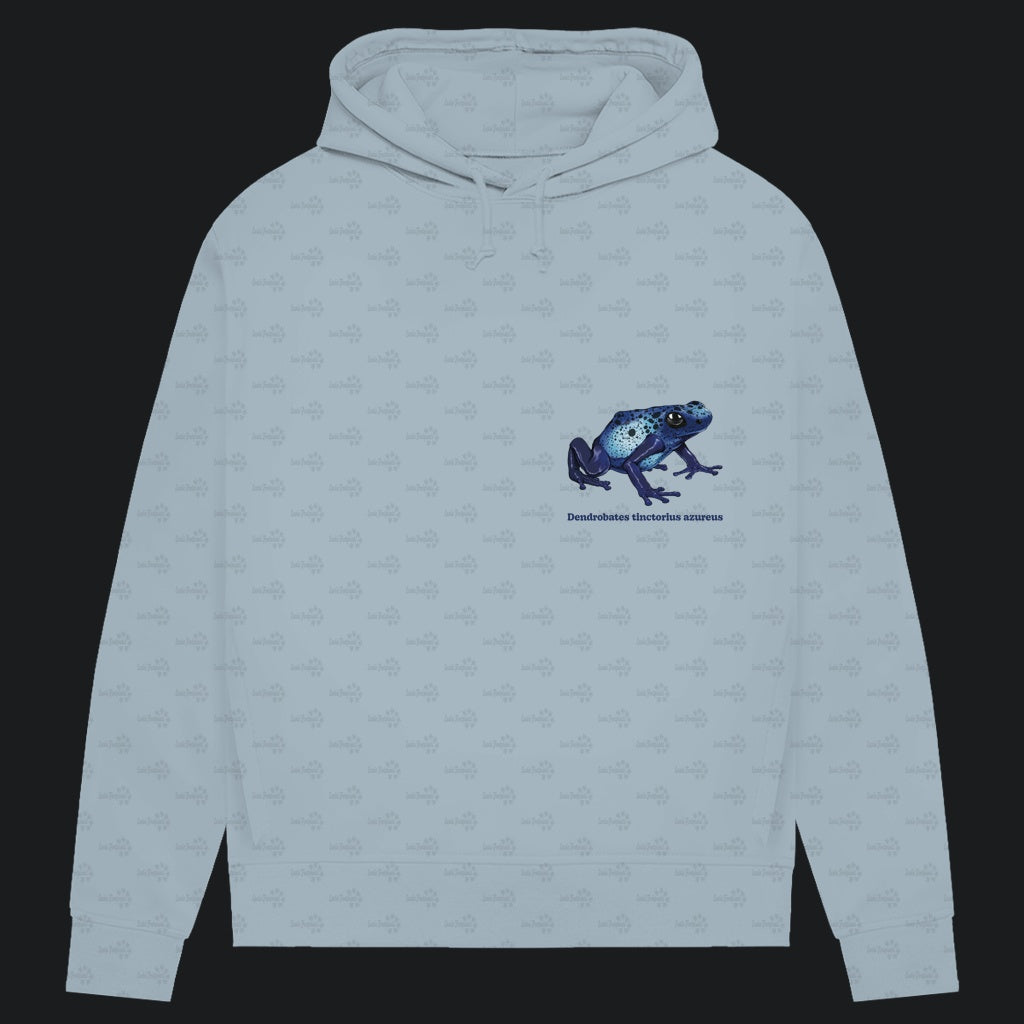 Damen Bio Hoodie mit Seitentaschen | Azurblauer Baumsteiger Dendrobates tinctorius azureus