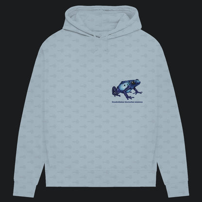 Damen Bio Hoodie mit Seitentaschen | Azurblauer Baumsteiger Dendrobates tinctorius azureus