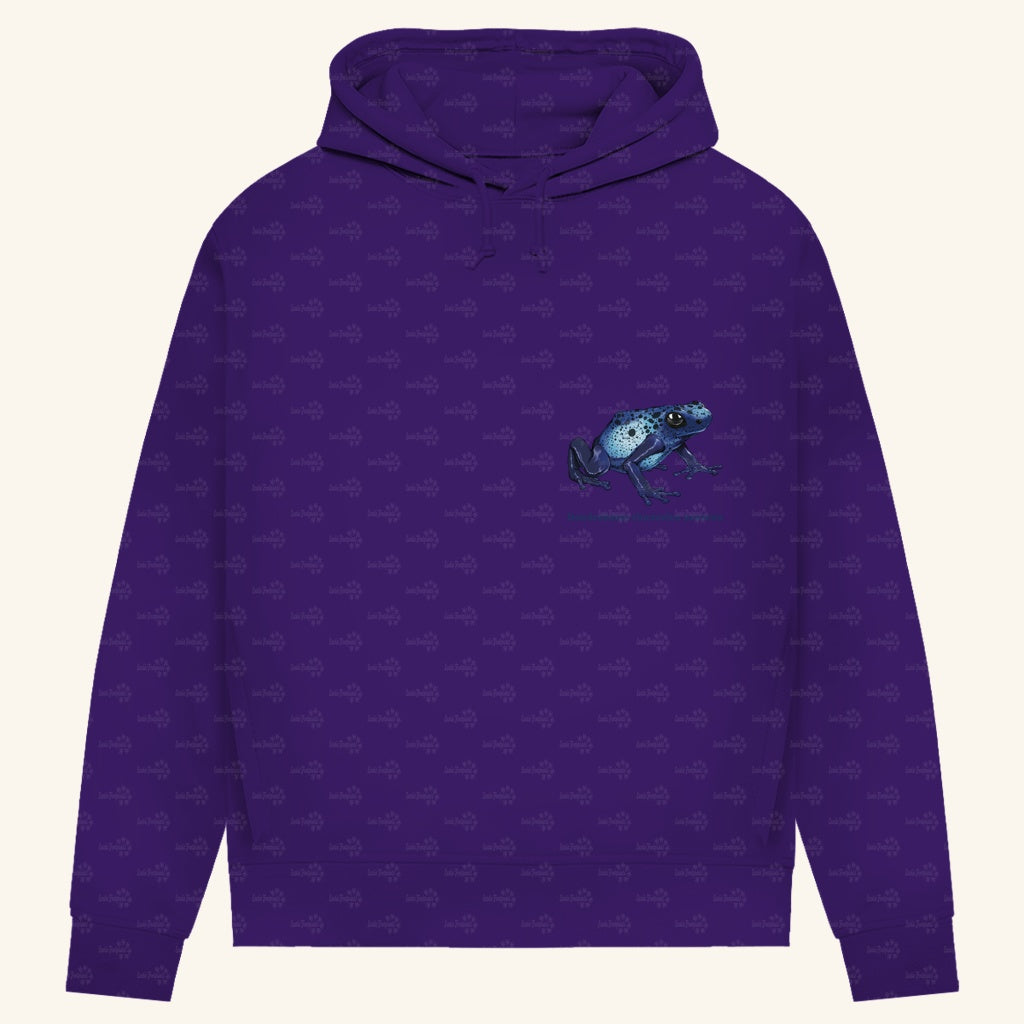 Damen Bio Hoodie mit Seitentaschen | Azurblauer Baumsteiger Dendrobates tinctorius azureus