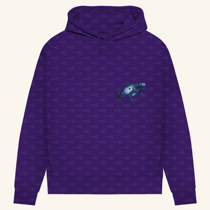 Damen Bio Hoodie mit Seitentaschen | Azurblauer Baumsteiger Dendrobates tinctorius azureus