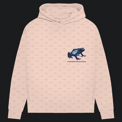 Damen Bio Hoodie mit Seitentaschen | Azurblauer Baumsteiger Dendrobates tinctorius azureus