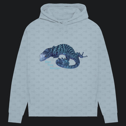 Damen Bio Hoodie mit Seitentaschen | blauer Baumwaran Varanus macraei