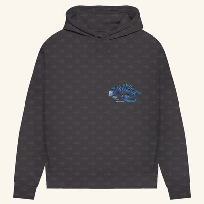 Damen Bio Hoodie mit Seitentaschen | blauer Baumwaran Varanus macraei