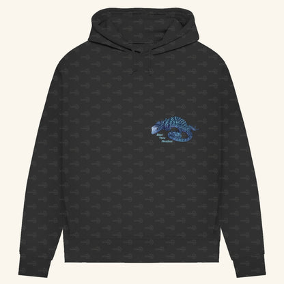 Damen Bio Hoodie mit Seitentaschen | blauer Baumwaran Varanus macraei