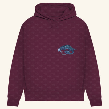 Damen Bio Hoodie mit Seitentaschen | blauer Baumwaran Varanus macraei