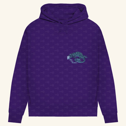 Damen Bio Hoodie mit Seitentaschen | blauer Baumwaran Varanus macraei