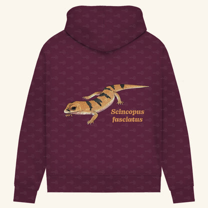 Damen Bio Hoodie mit Seitentaschen | Peters' gebänderter Skink Scincopus fasciatus