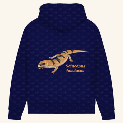 Damen Bio Hoodie mit Seitentaschen | Peters' gebänderter Skink Scincopus fasciatus
