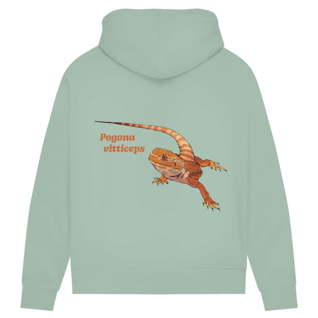 Damen Bio Hoodie mit Seitentaschen | Bartagame  Pogona vitticeps