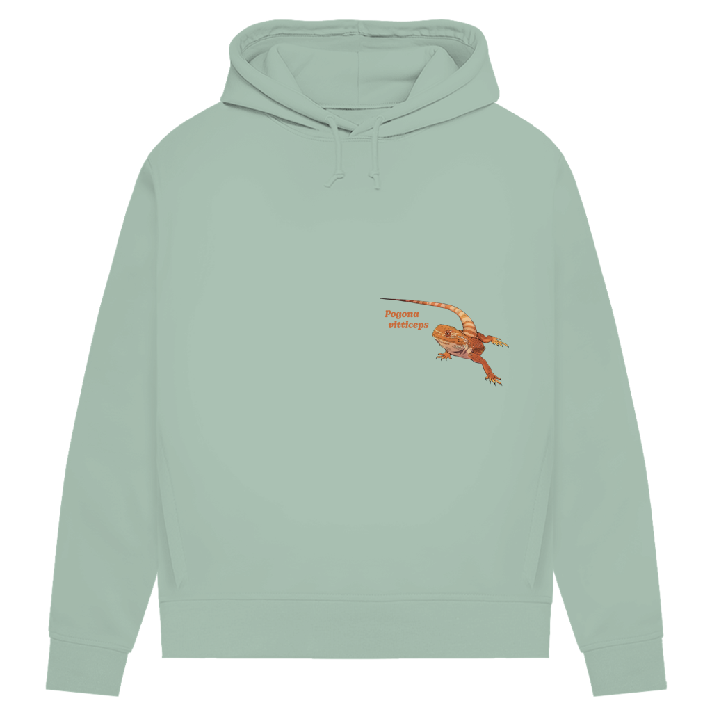 Damen Bio Hoodie mit Seitentaschen | Bartagame  Pogona vitticeps
