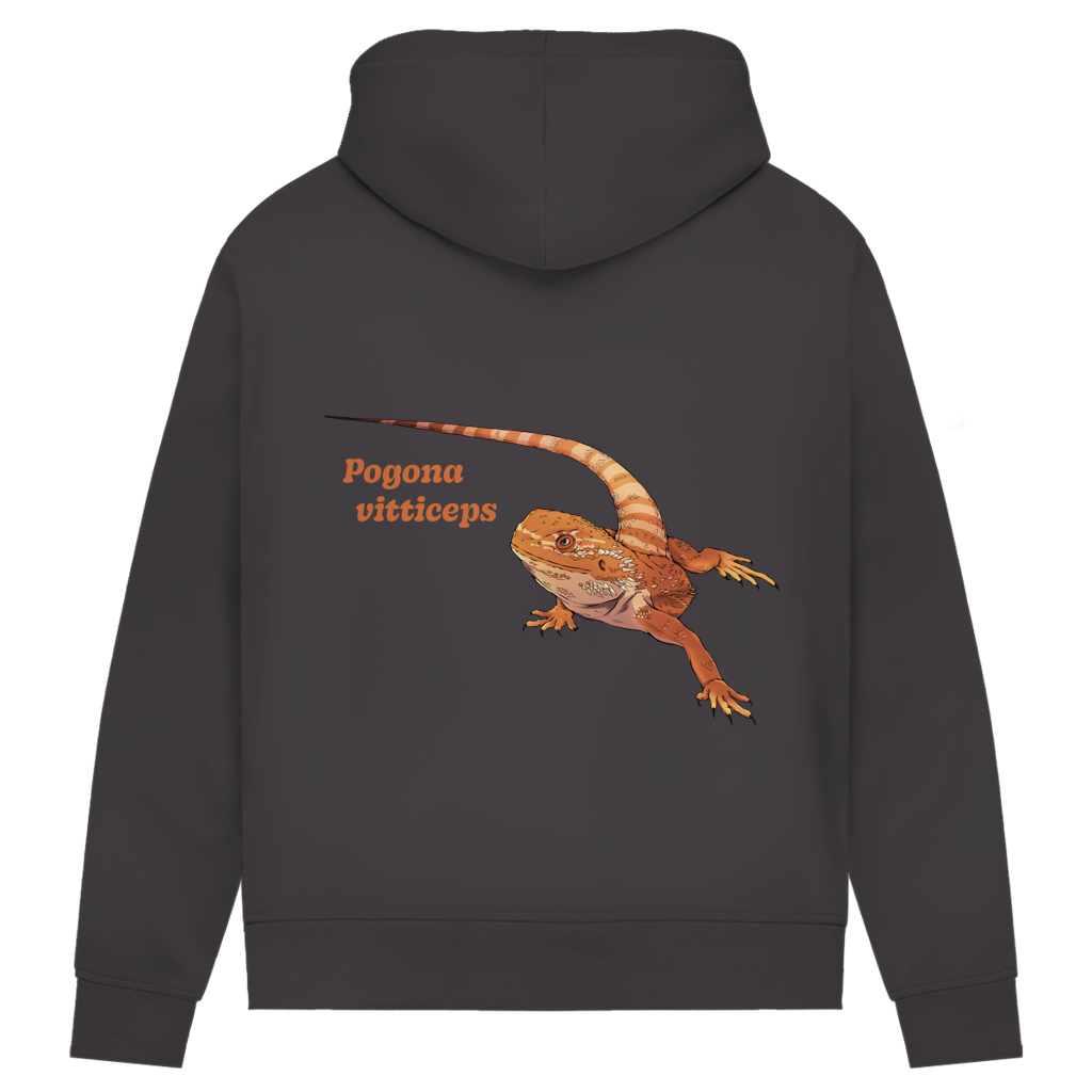 Damen Bio Hoodie mit Seitentaschen | Bartagame  Pogona vitticeps