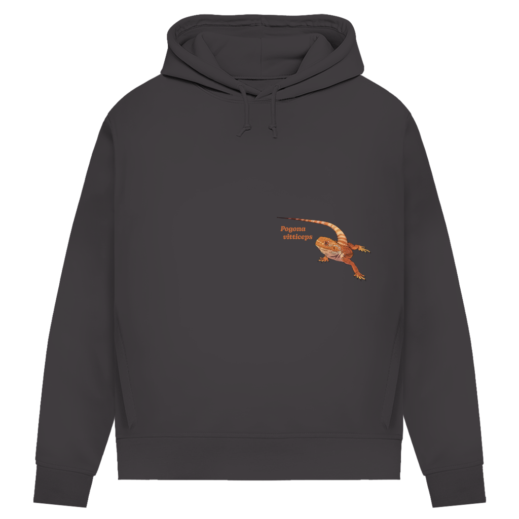Damen Bio Hoodie mit Seitentaschen | Bartagame  Pogona vitticeps