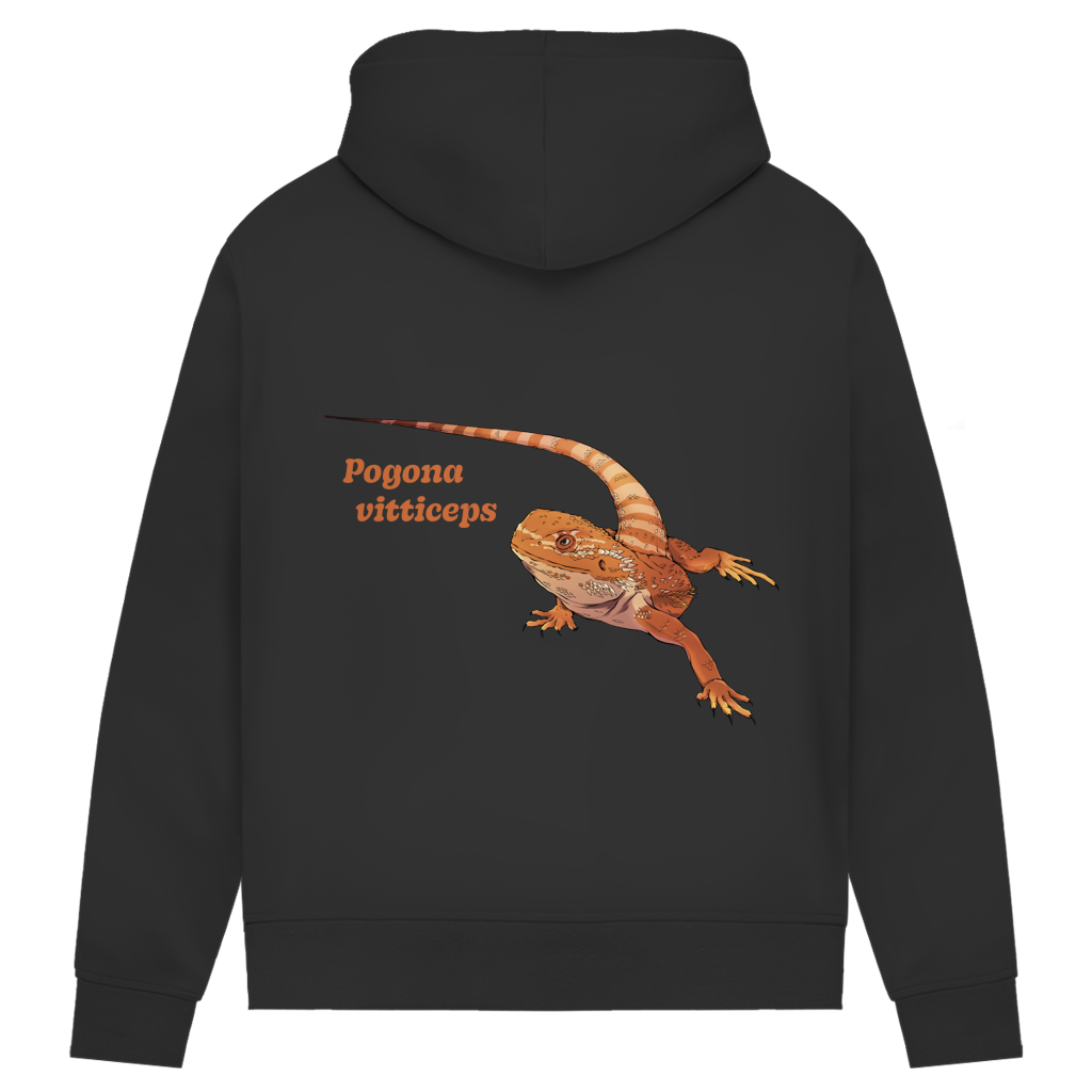 Damen Bio Hoodie mit Seitentaschen | Bartagame  Pogona vitticeps