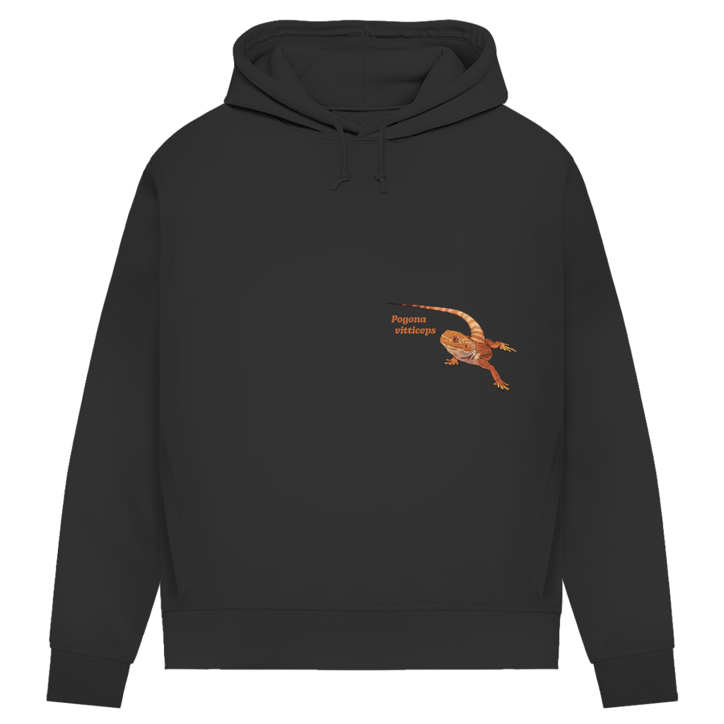 Damen Bio Hoodie mit Seitentaschen | Bartagame  Pogona vitticeps