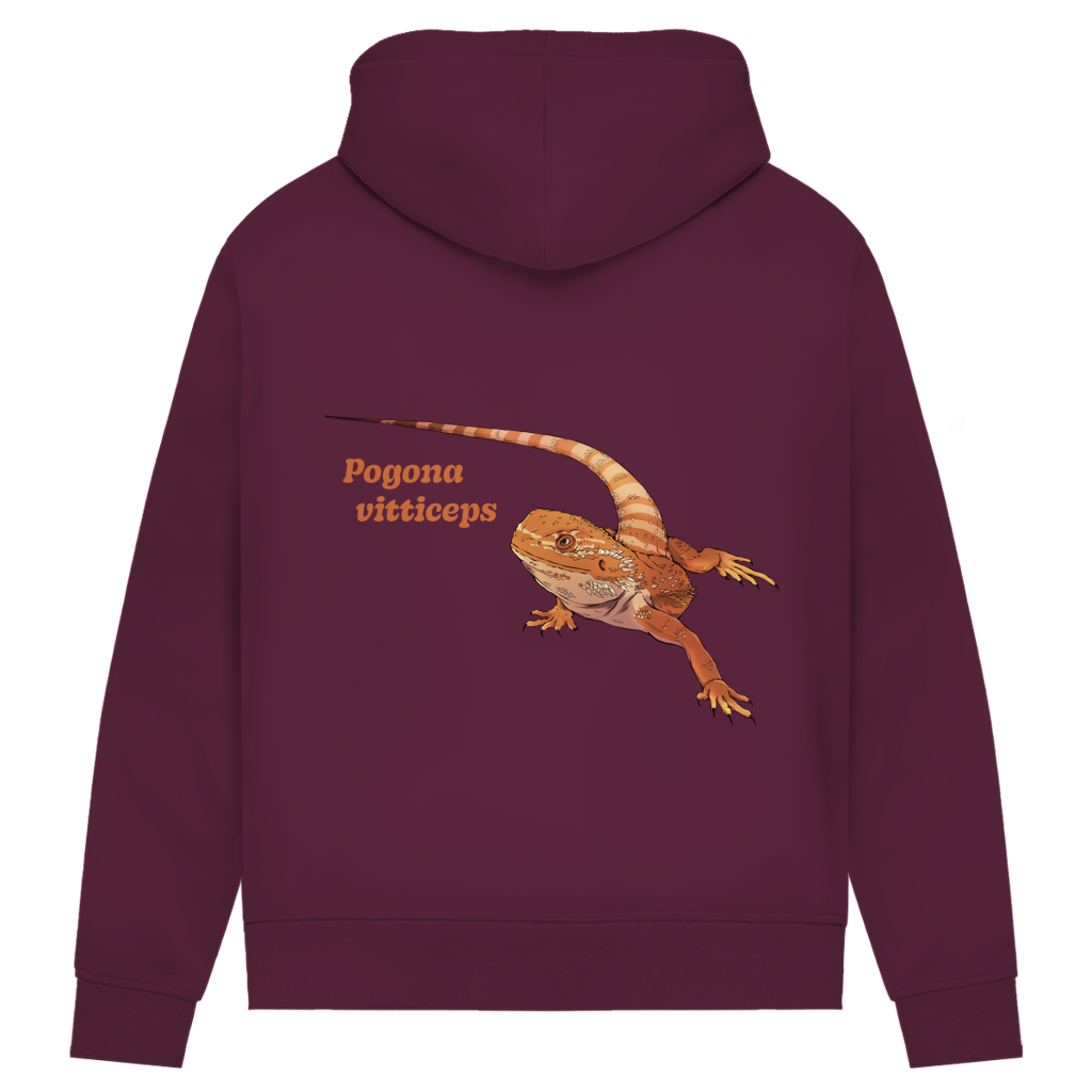 Damen Bio Hoodie mit Seitentaschen | Bartagame  Pogona vitticeps