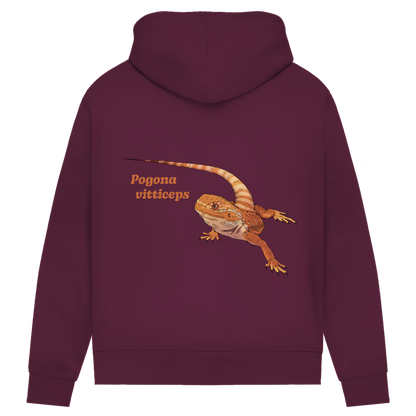 Damen Bio Hoodie mit Seitentaschen | Bartagame  Pogona vitticeps