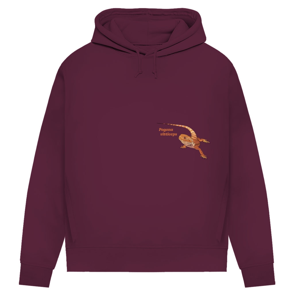 Damen Bio Hoodie mit Seitentaschen | Bartagame  Pogona vitticeps