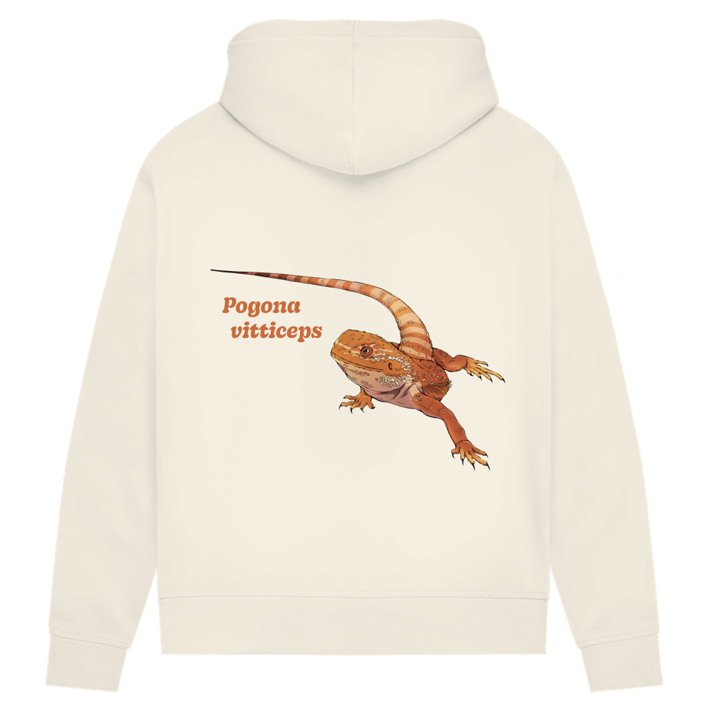 Damen Bio Hoodie mit Seitentaschen | Bartagame  Pogona vitticeps