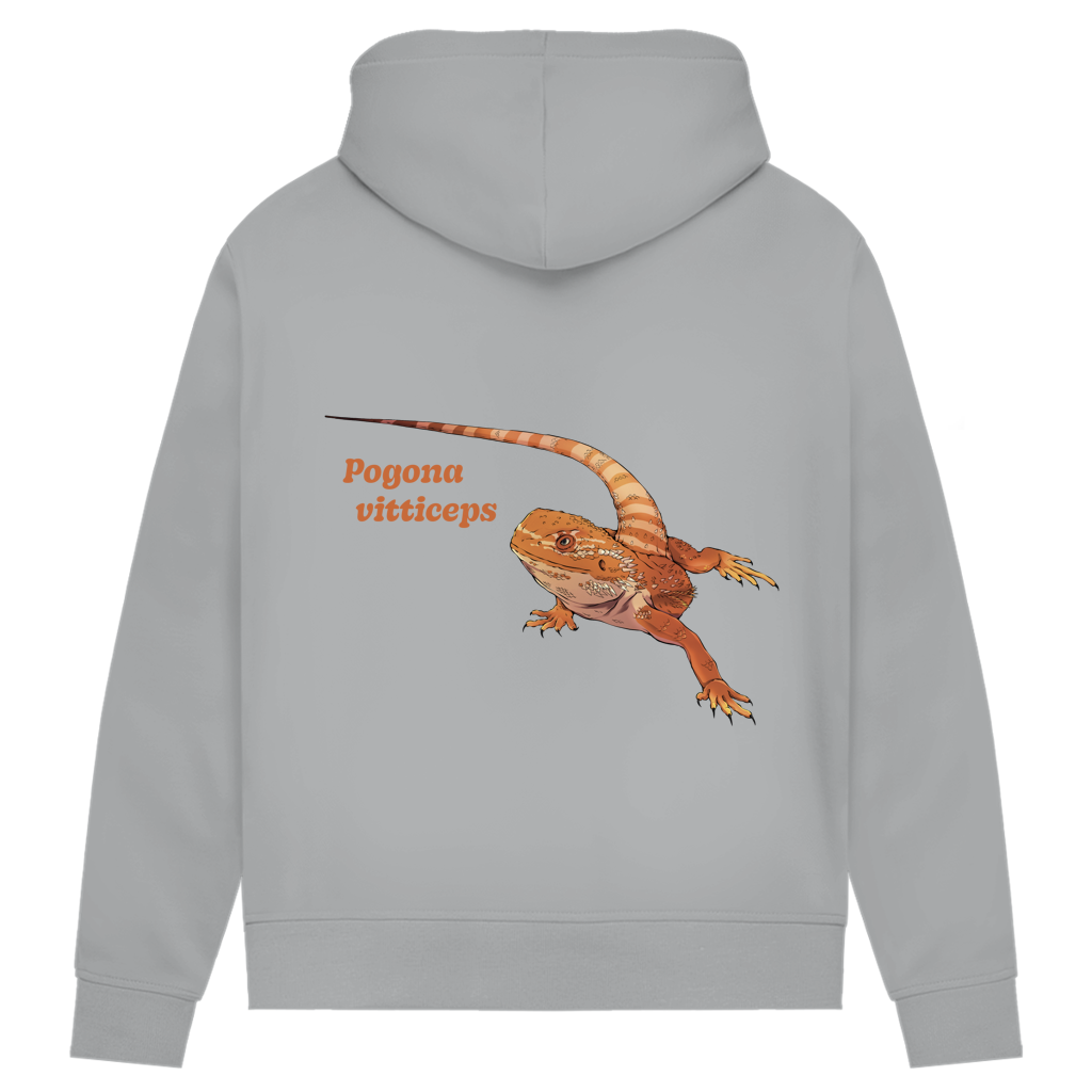 Damen Bio Hoodie mit Seitentaschen | Bartagame  Pogona vitticeps