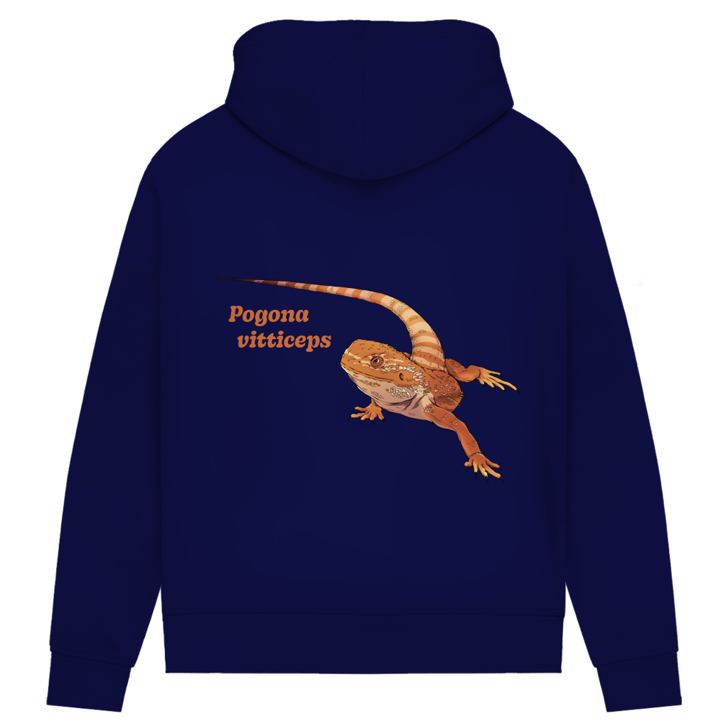 Damen Bio Hoodie mit Seitentaschen | Bartagame  Pogona vitticeps