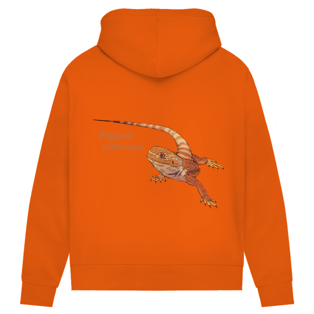 Damen Bio Hoodie mit Seitentaschen | Bartagame  Pogona vitticeps
