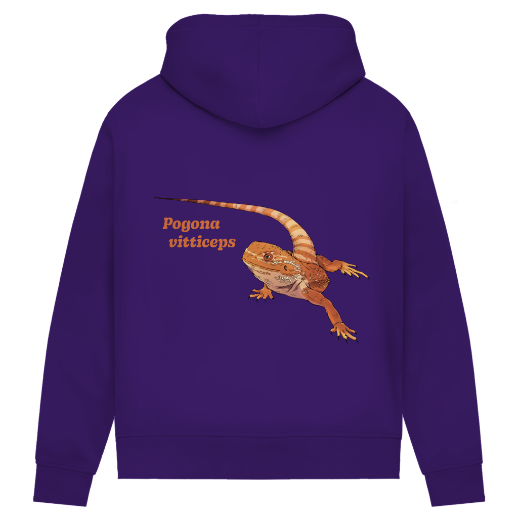 Damen Bio Hoodie mit Seitentaschen | Bartagame  Pogona vitticeps