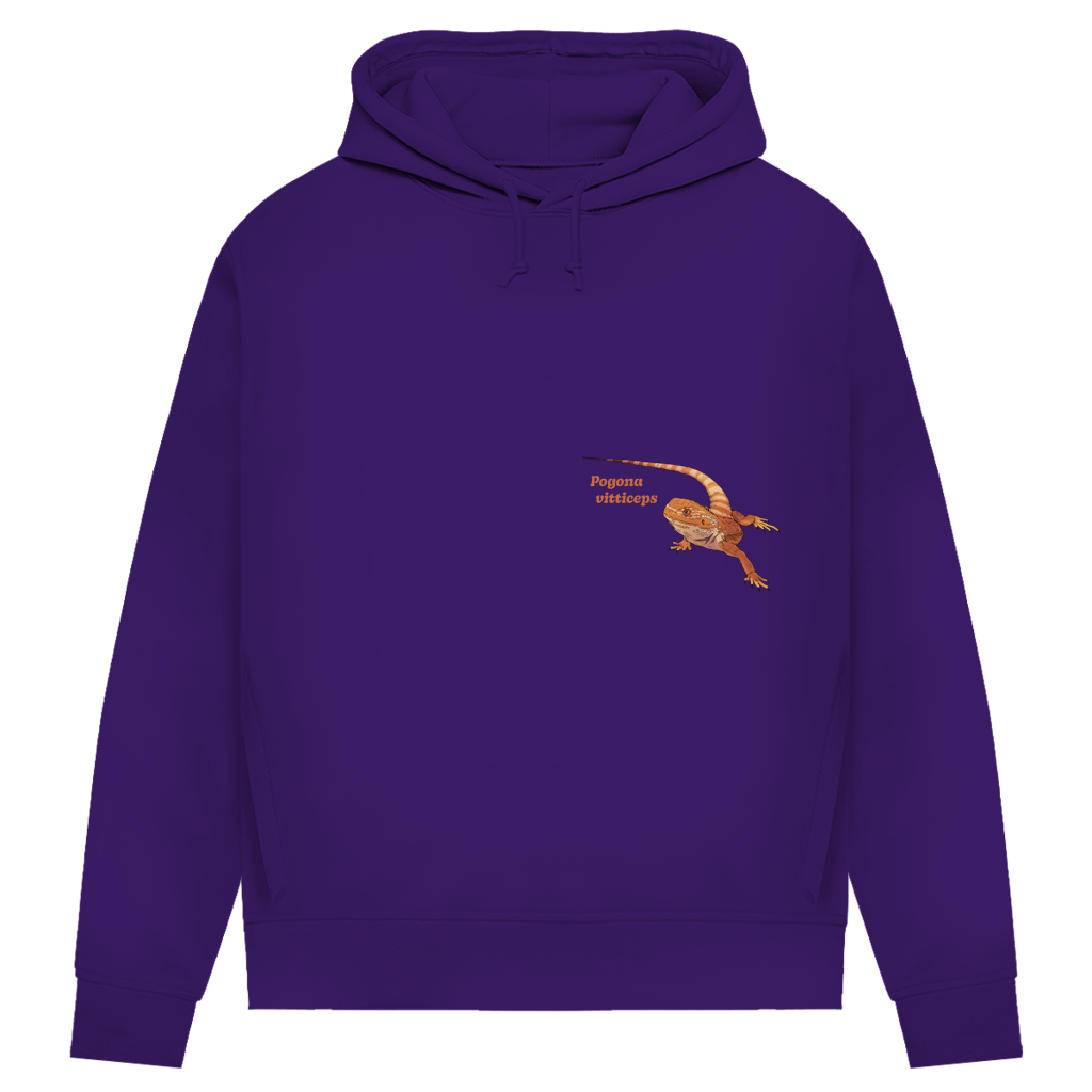 Damen Bio Hoodie mit Seitentaschen | Bartagame  Pogona vitticeps
