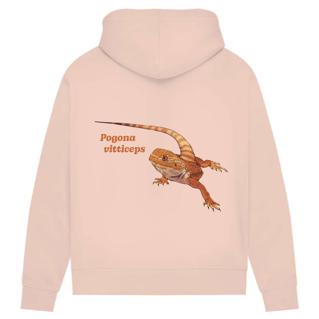 Damen Bio Hoodie mit Seitentaschen | Bartagame  Pogona vitticeps