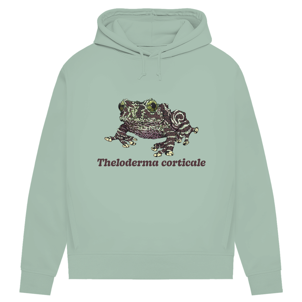Damen Bio Hoodie mit Seitentaschen | Vietnamesische Moosfrosch  Moosy Frog Theloderma corticale