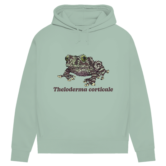 Damen Bio Hoodie mit Seitentaschen | Vietnamesische Moosfrosch  Moosy Frog Theloderma corticale